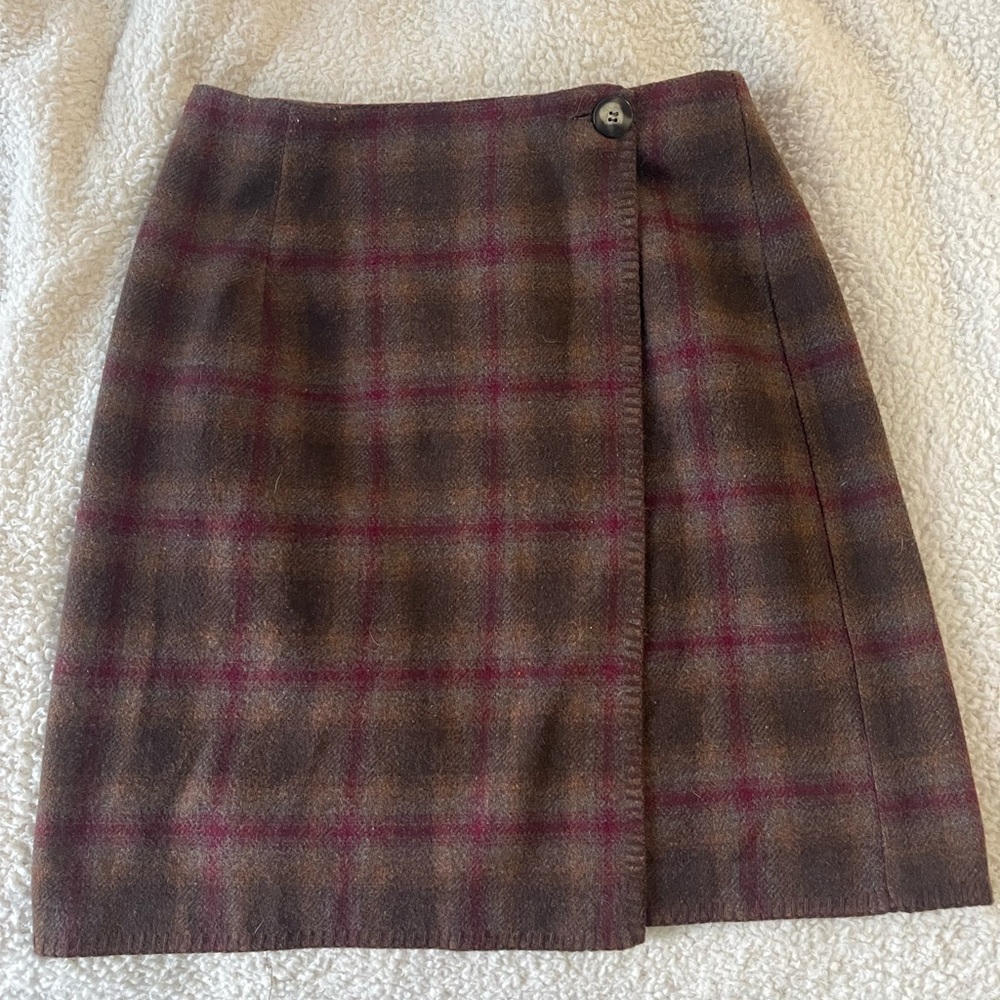 Tracy Evans Plaid Pencil Skirt in Brown and Red
